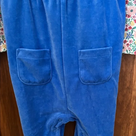 Mini Boden Blue Kids Overalls with Floral Top - Picture 5 of 9